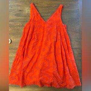 Maeve Red Eyelet Trim Dress